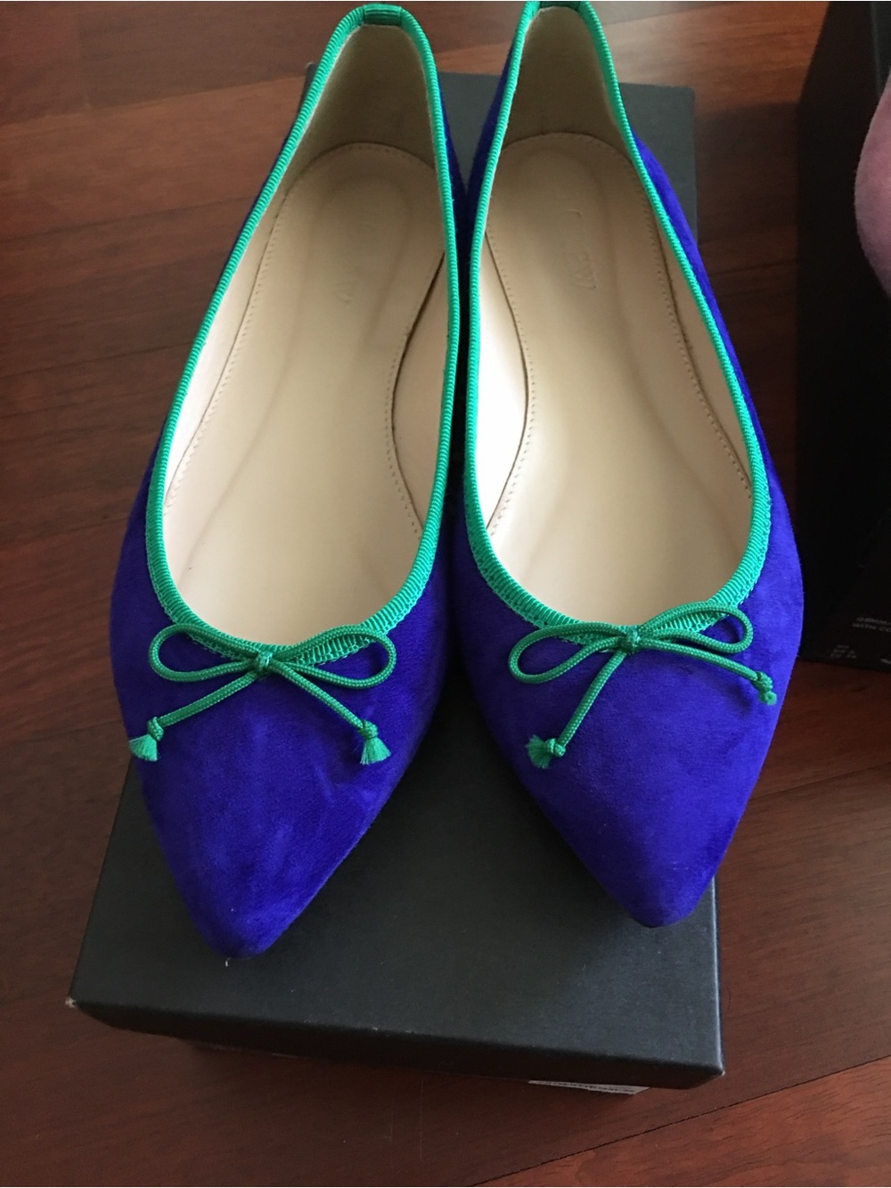 JCrew “Gemma” Suede Ballet Flats, 5.5, Bright Purple